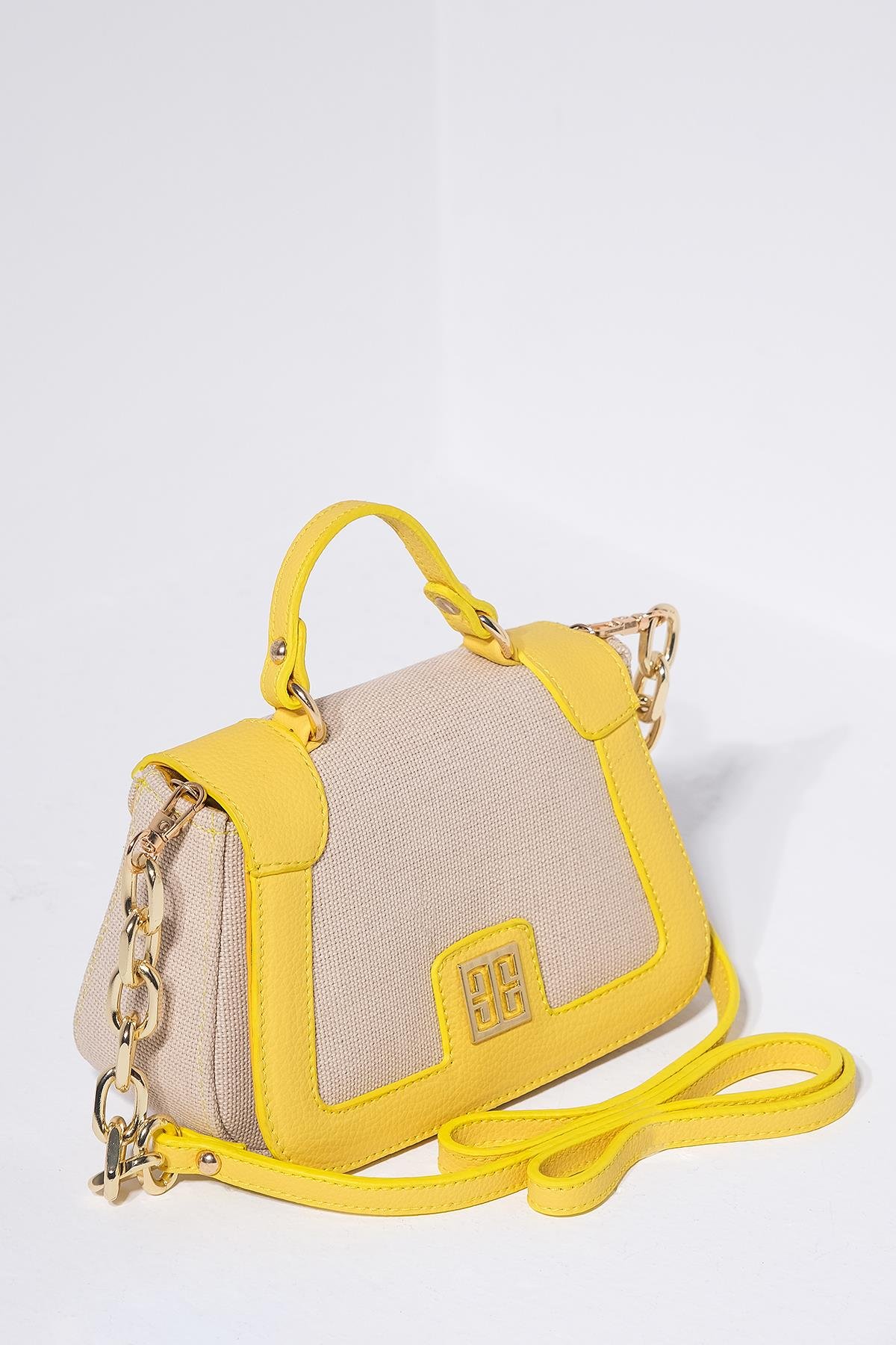 Deri Garnili Uzun Askı Alternatifli  Kadın El ve Omuz çanta