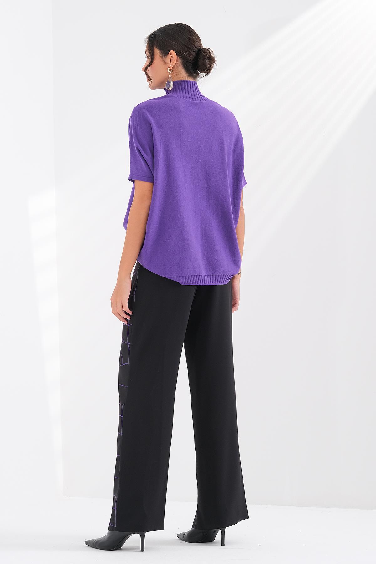 Desen Garnili Kuşaklı Pantolon