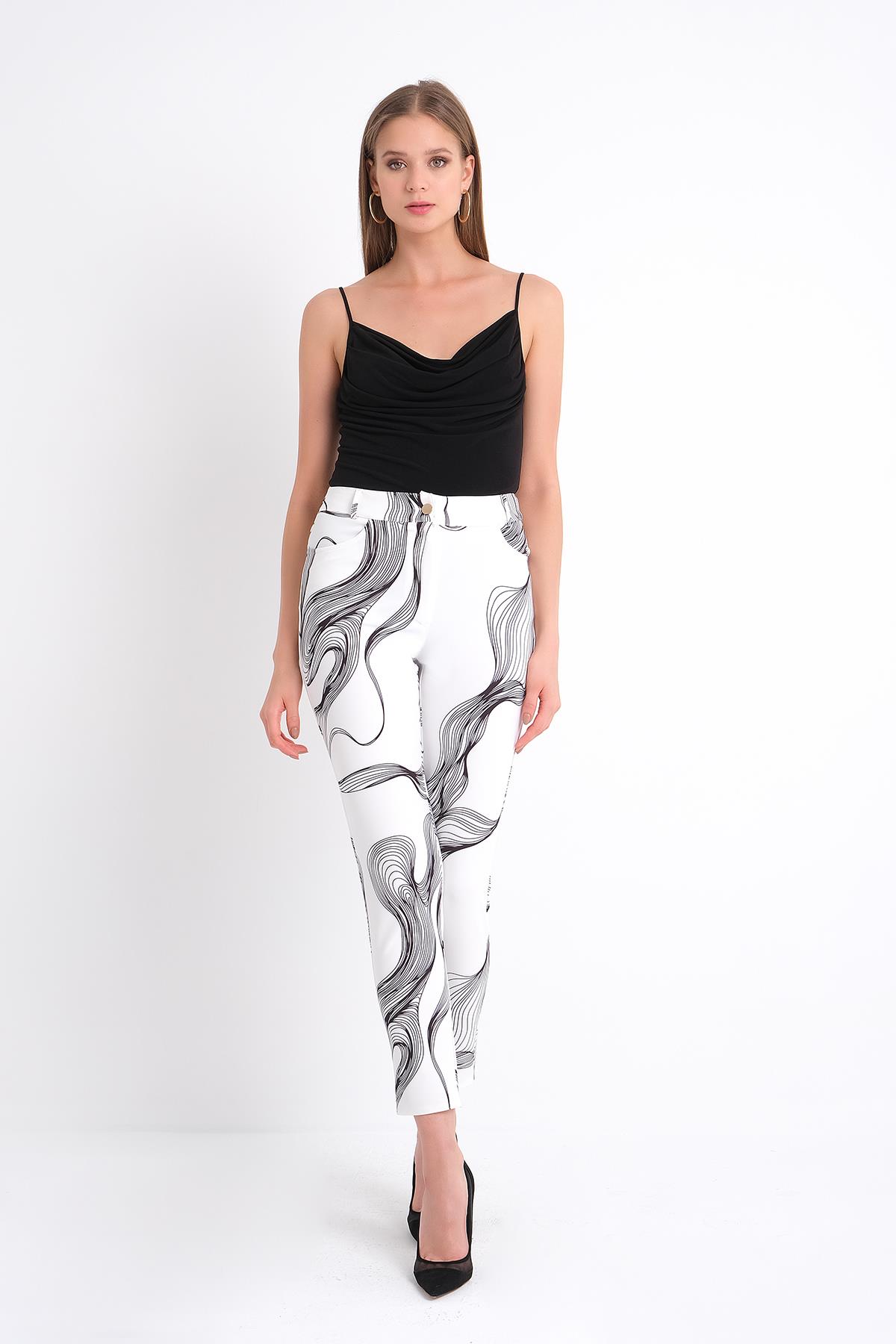 Desenli 5 Cep Pantolon