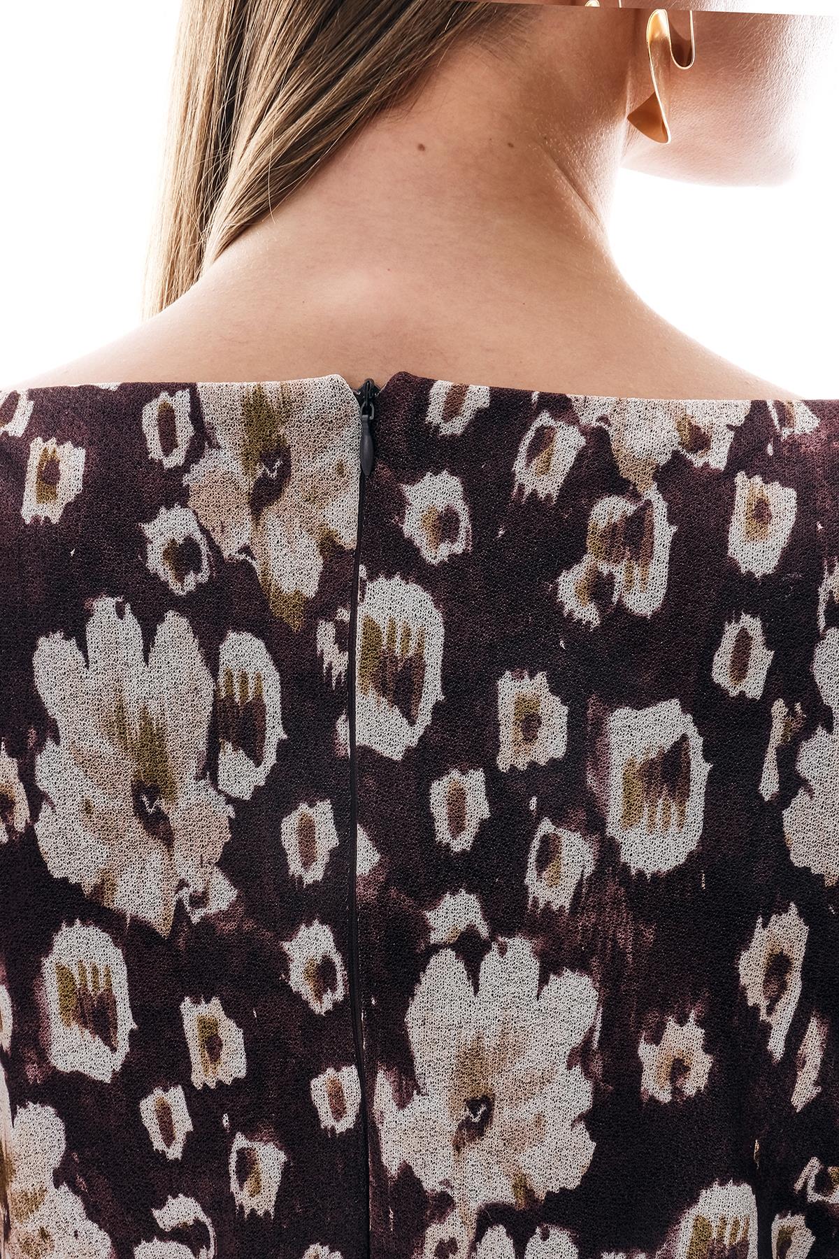 Desenli Tül Drapeli Ve Kuşaklı Mini Abiye Elbise