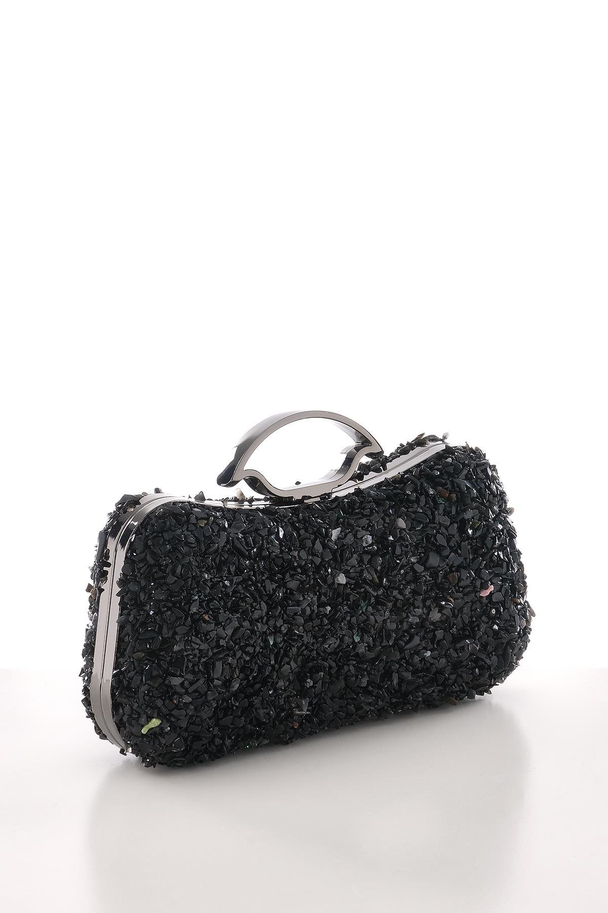 Doğal Taşlı Zincir Askılı Şık Abiye Çanta