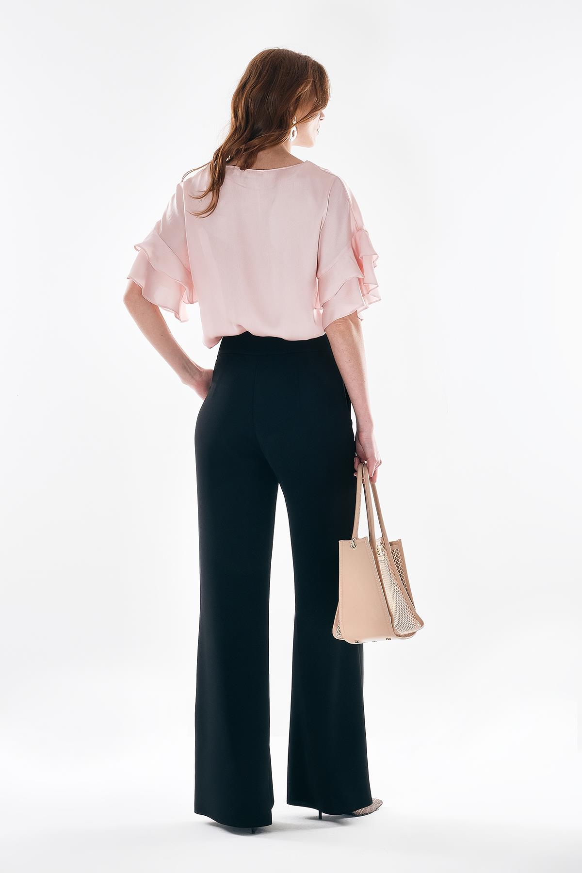 Yandan Cepli Bol Paça Pantolon