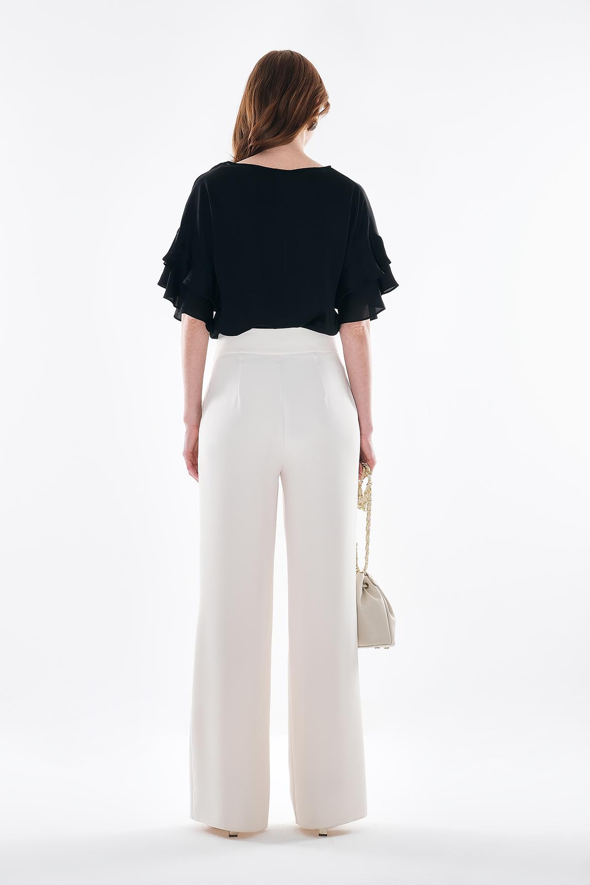 Yandan Cepli Bol Paça Pantolon