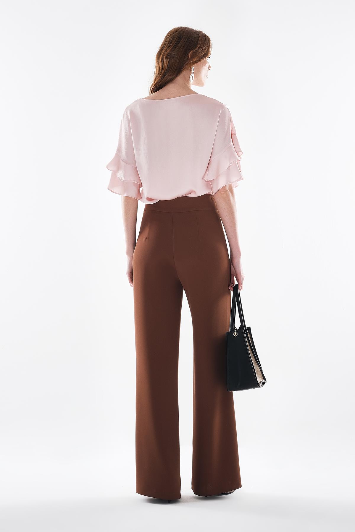 Yandan Cepli Bol Paça Pantolon