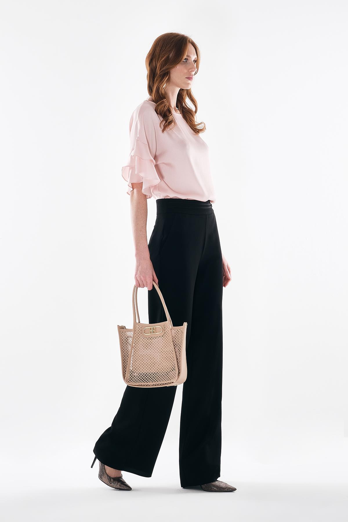 Yandan Cepli Bol Paça Pantolon