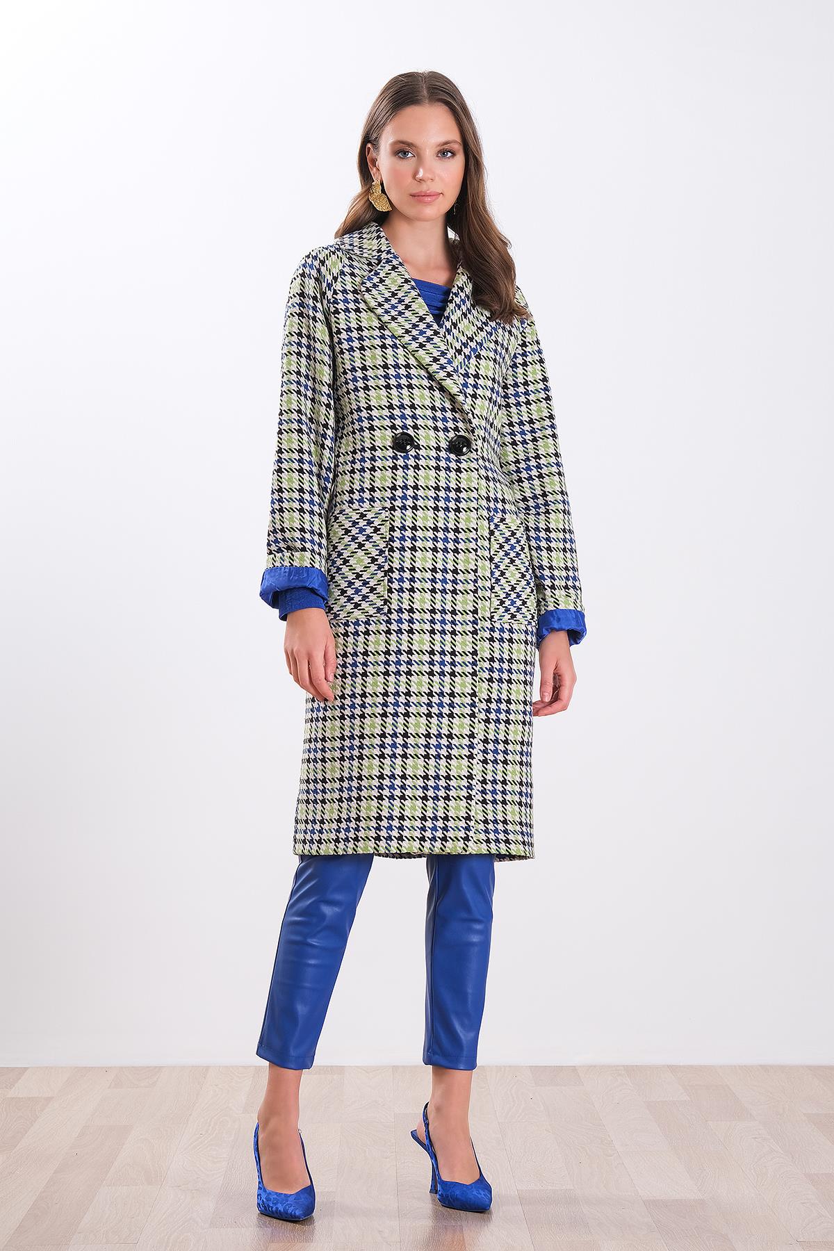 Ekose Desenli Kruvaze Kaban