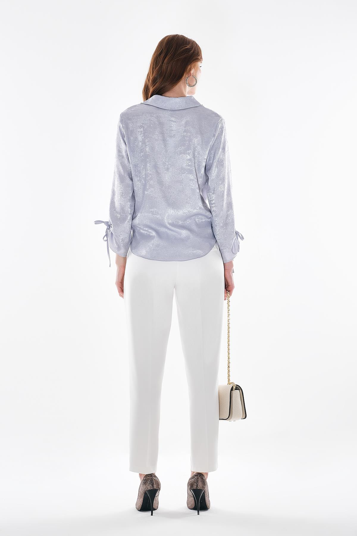 Gold Düğme Detaylı Dar Paça Klasik Pantolon