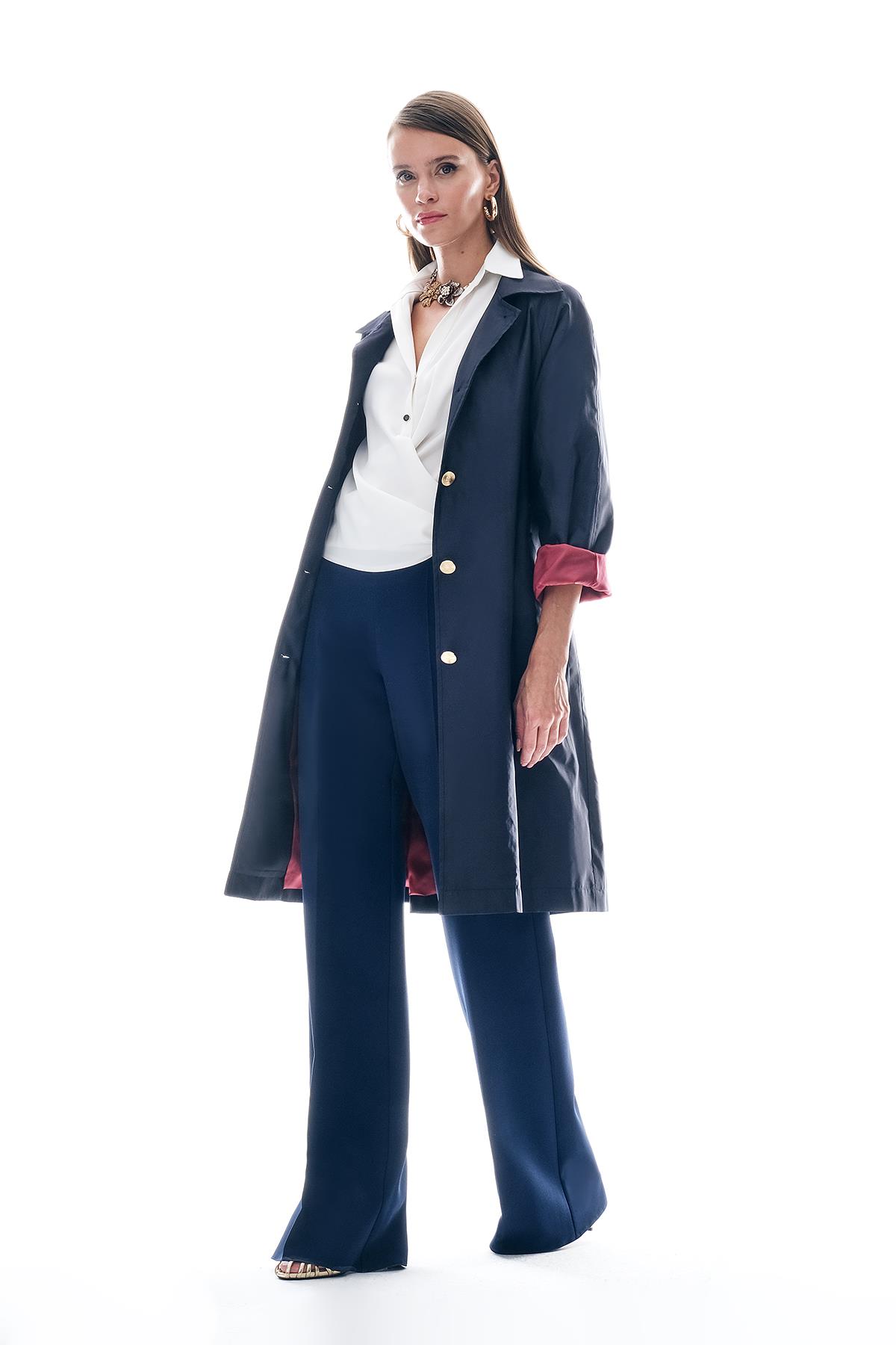 Gold Düğmeli Renkli Astarlı Ceket