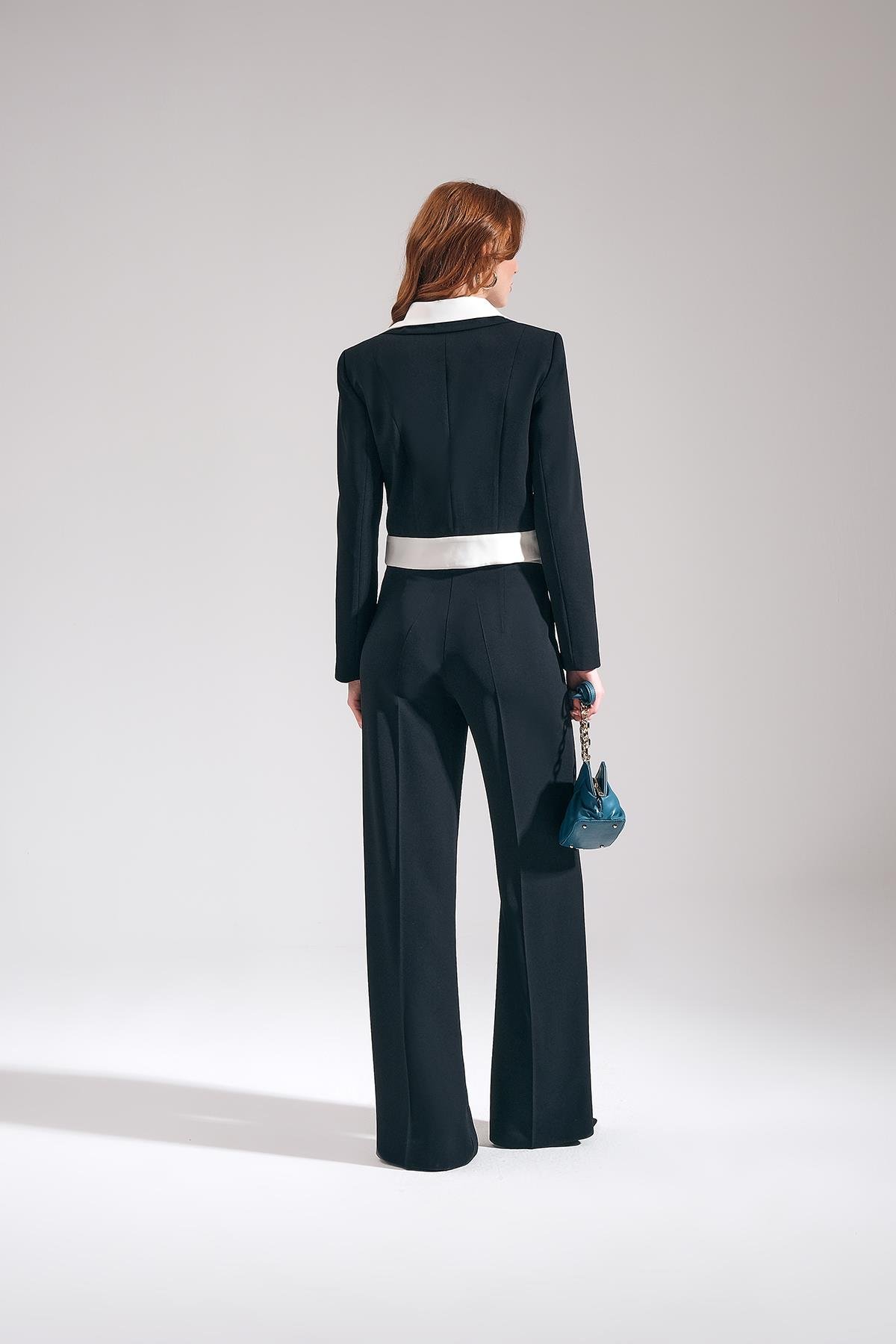 Gold Logo Aksesuarlı Bol Paçalı Pantolon