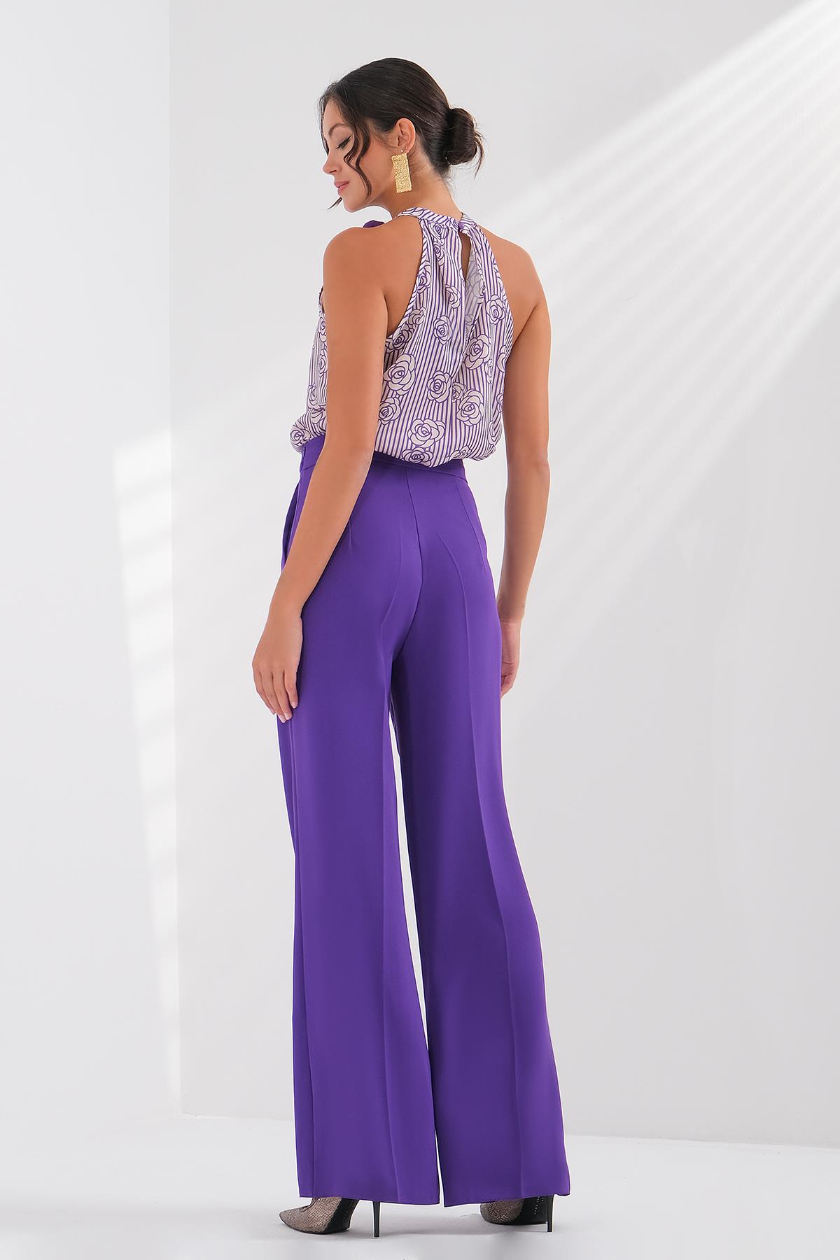 Gold Metal Tokalı Yüksek Bel Pantolon