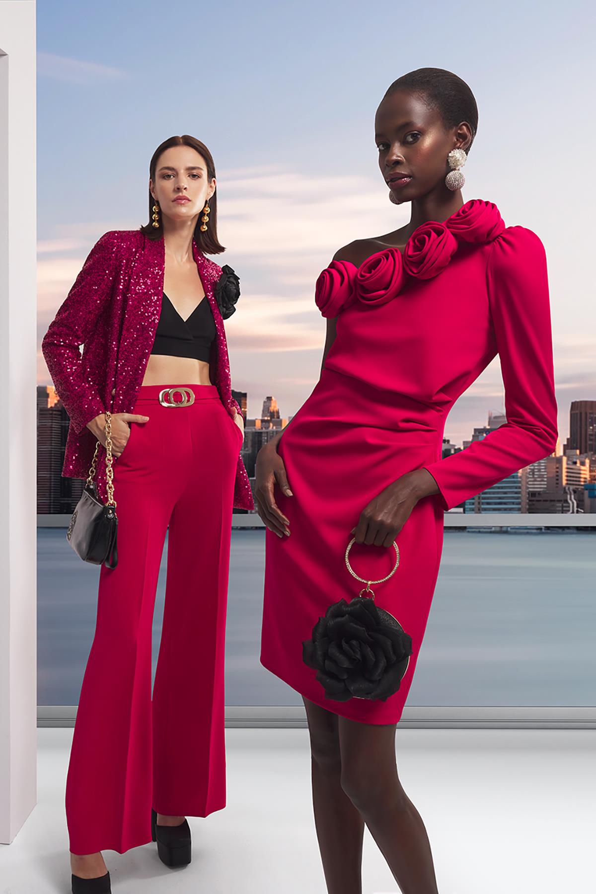 Gold Metal Tokalı Yüksek Bel Pantolon