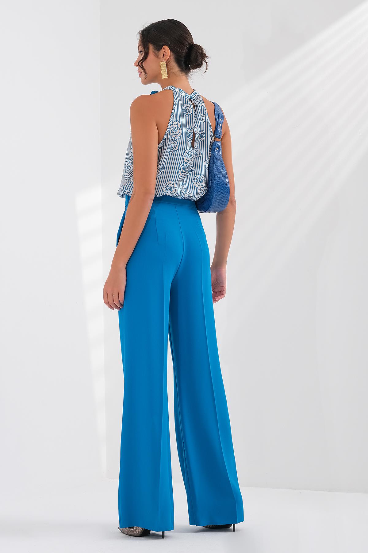 Gold Metal Tokalı Yüksek Bel Pantolon