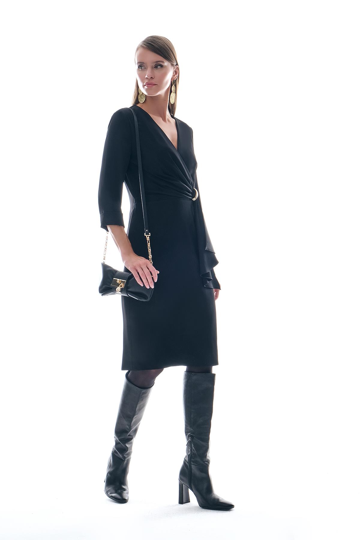 Gold Tokalı Truvakar Kol Elbise