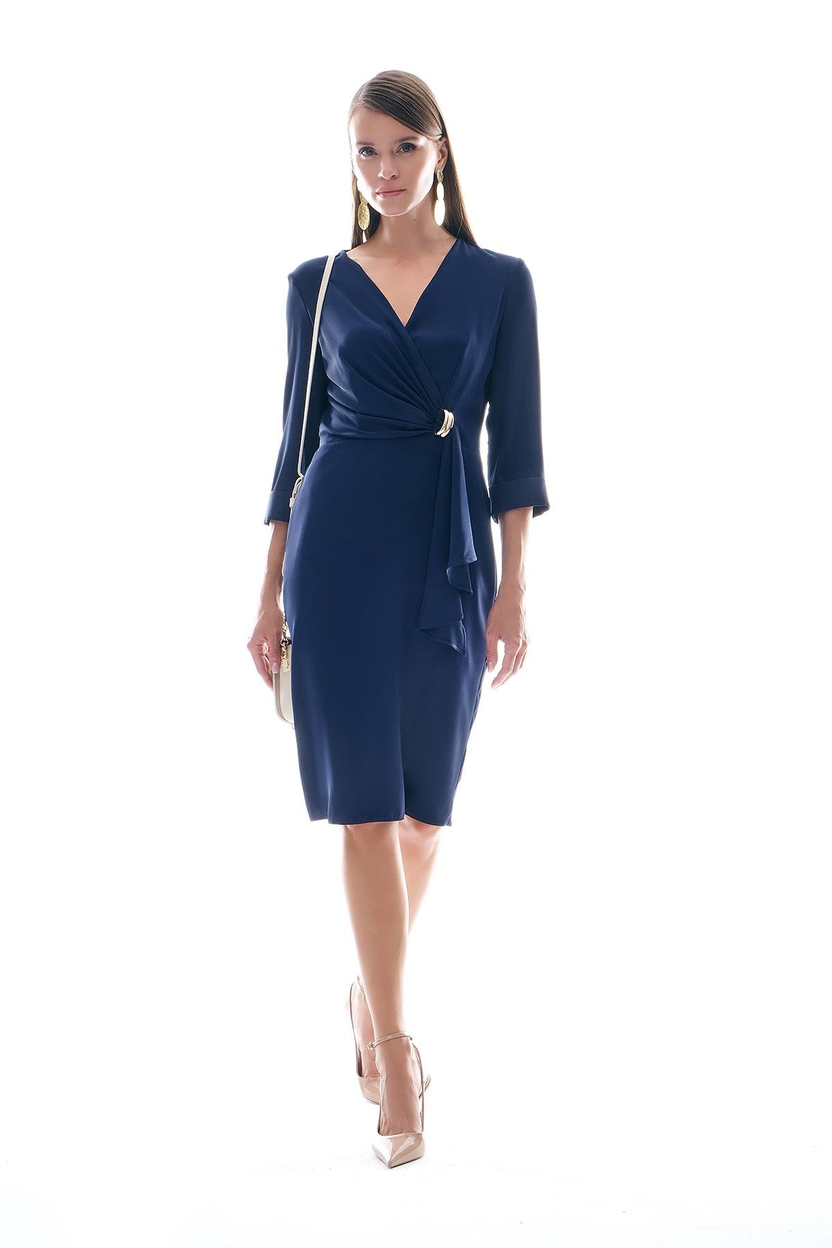 Gold Tokalı Truvakar Kol Elbise