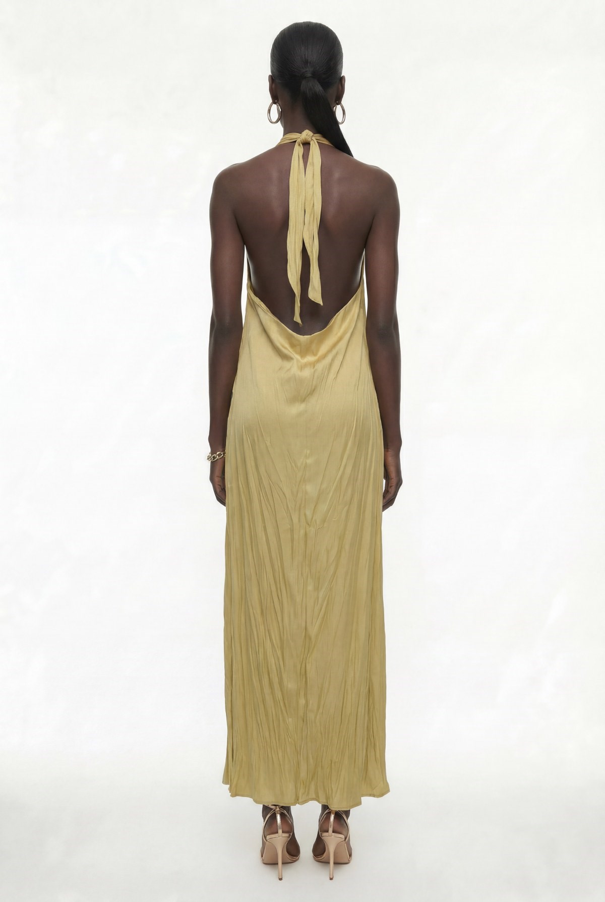 Halter Yaka Bağlamalı Elbise