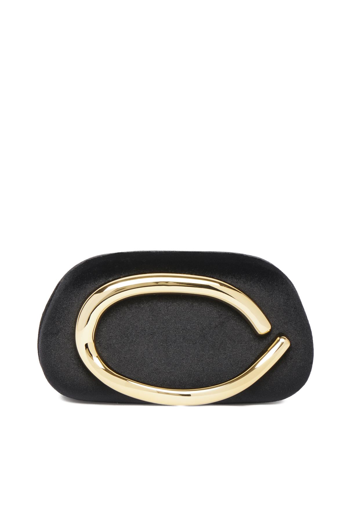 Kadife, Metal Aksesuarlı, Gece Çantası