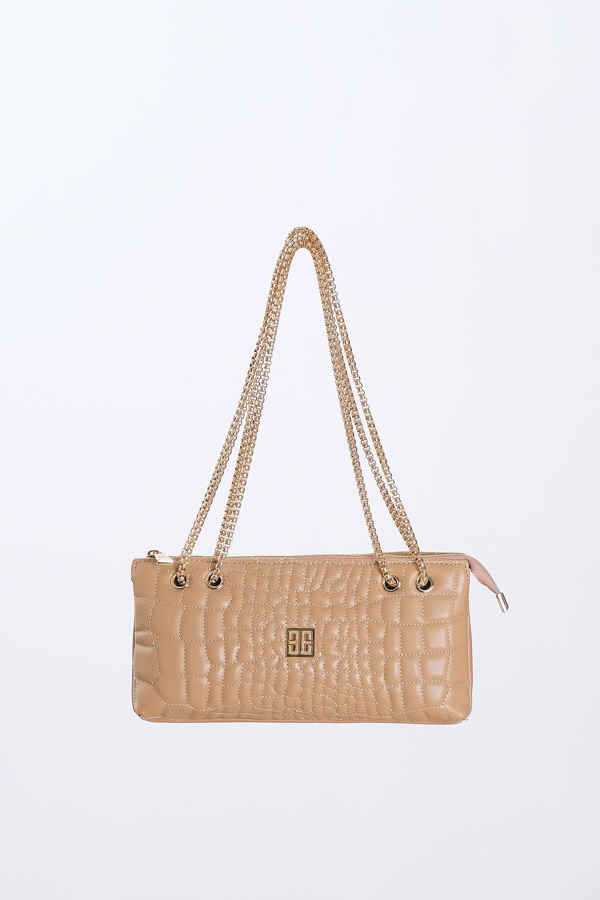 Kapitone Dokulu Zincir Askılı Kuşgözlü Çanta