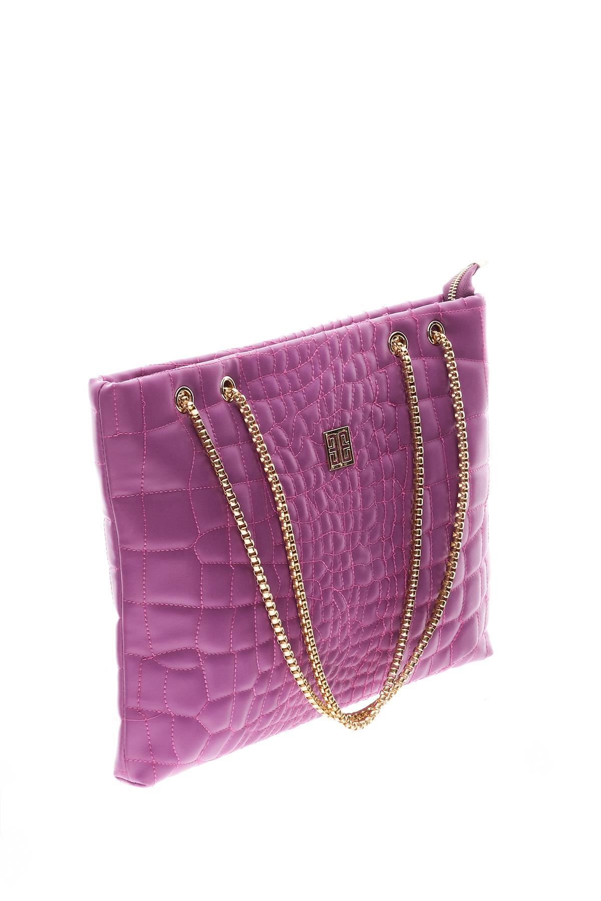 Kapitone Dokulu Zincir Askılı Kuşgözlü Portföy Çanta