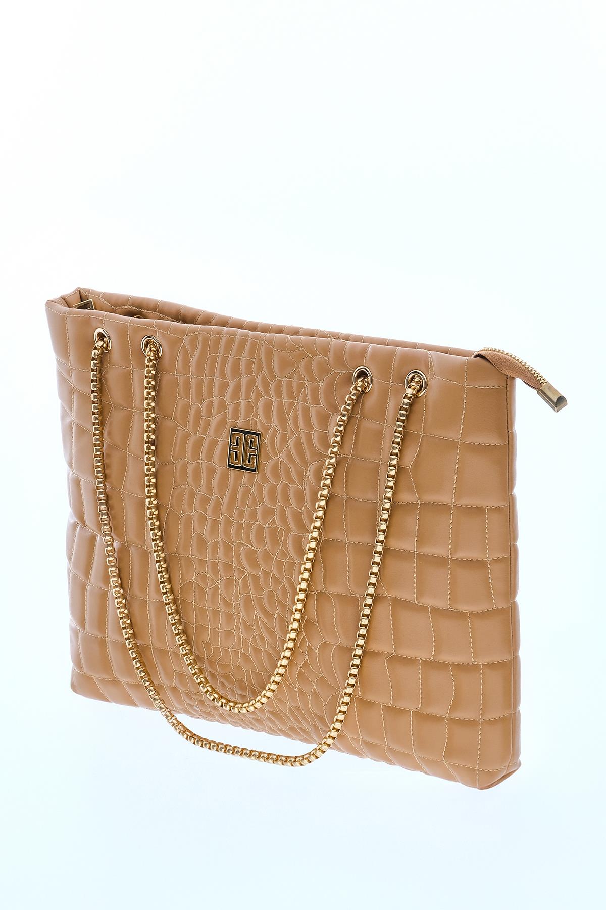 Kapitone Dokulu Zincir Askılı Kuşgözlü Portföy Çanta