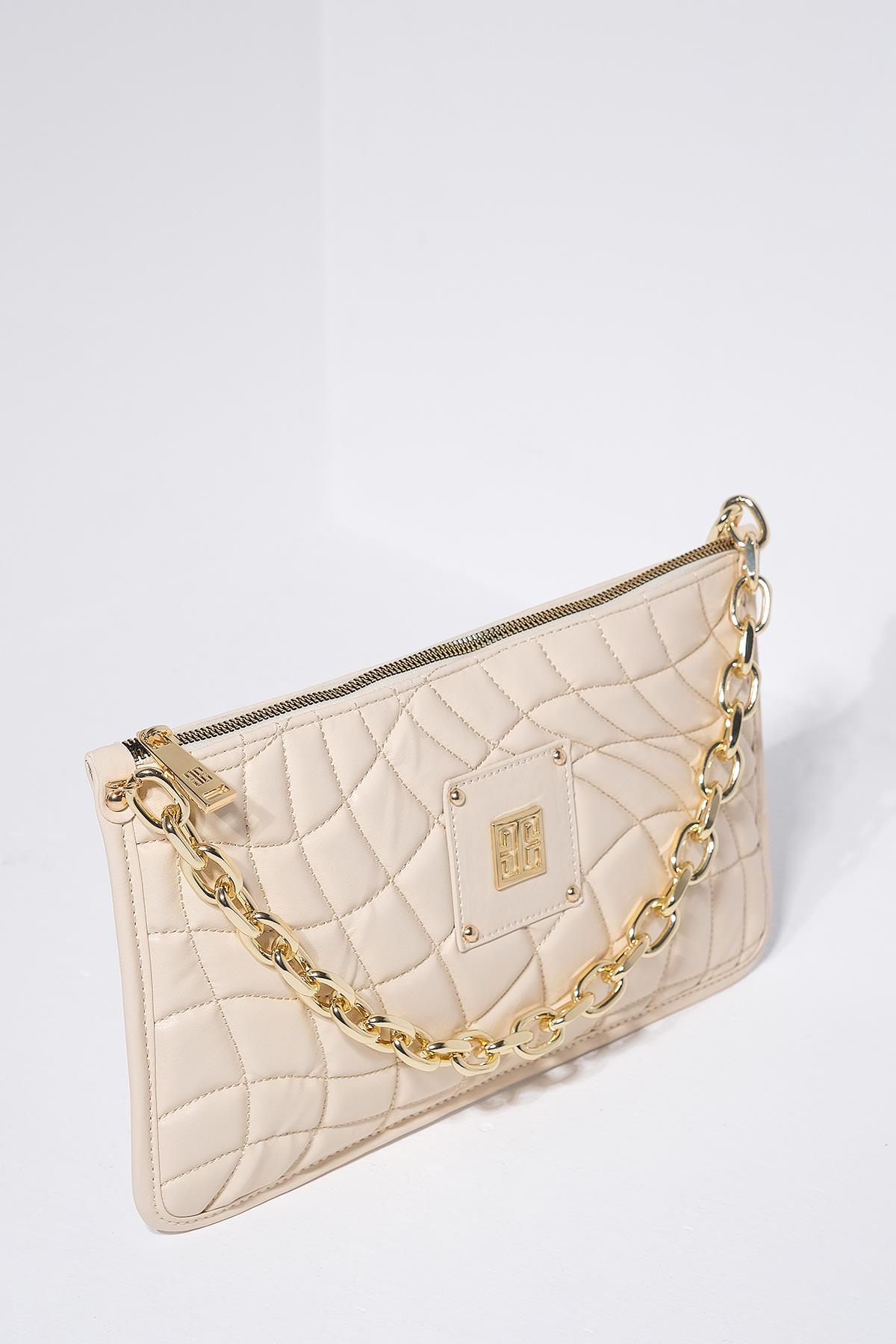 Kapitoneli Puf Şık Kadın Portföy Çanta