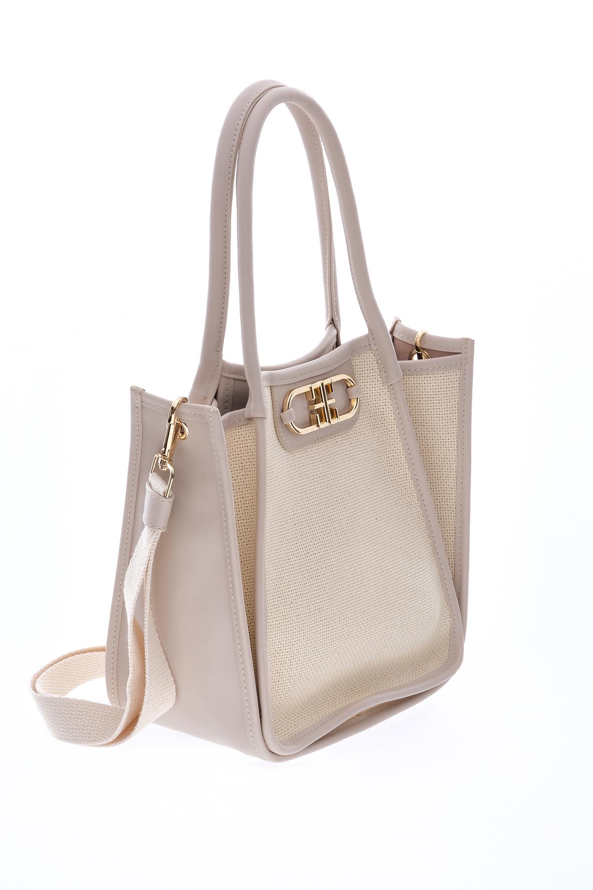 Keten Deri Garnili, Kolonlu, Omuz ,El, Çapraz Askı Alternatifli, Şık Çanta