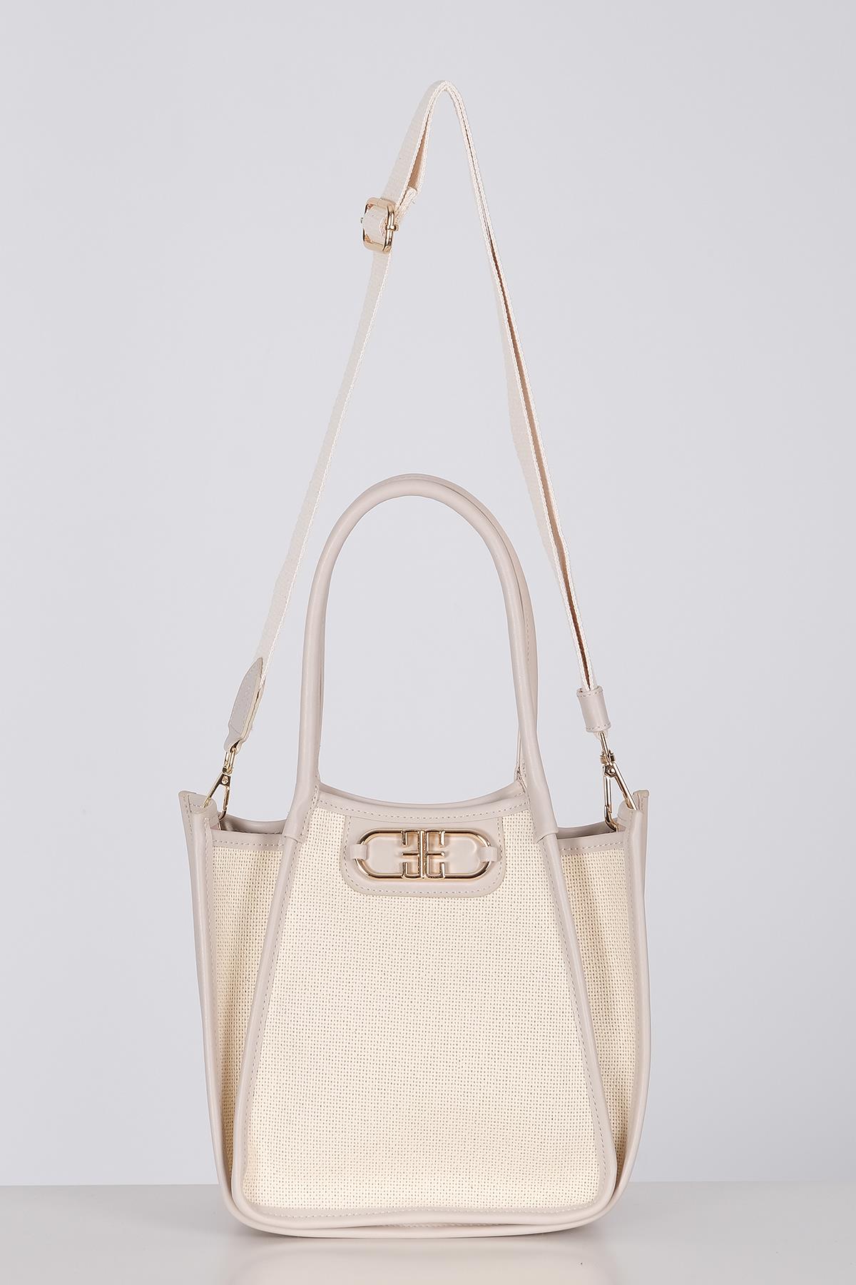 Keten Deri Garnili, Kolonlu, Omuz ,El, Çapraz Askı Alternatifli, Şık Çanta