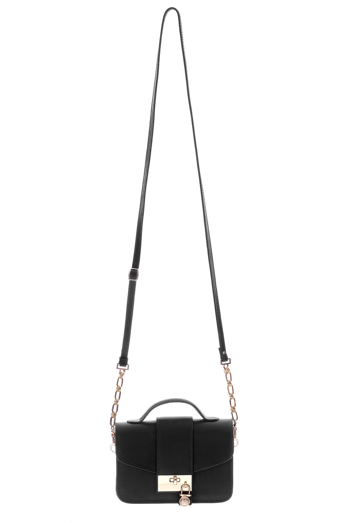 Kilit Aksesuarlı Çok Gözlü El Omuz Çapraz Kullanımlı Çanta