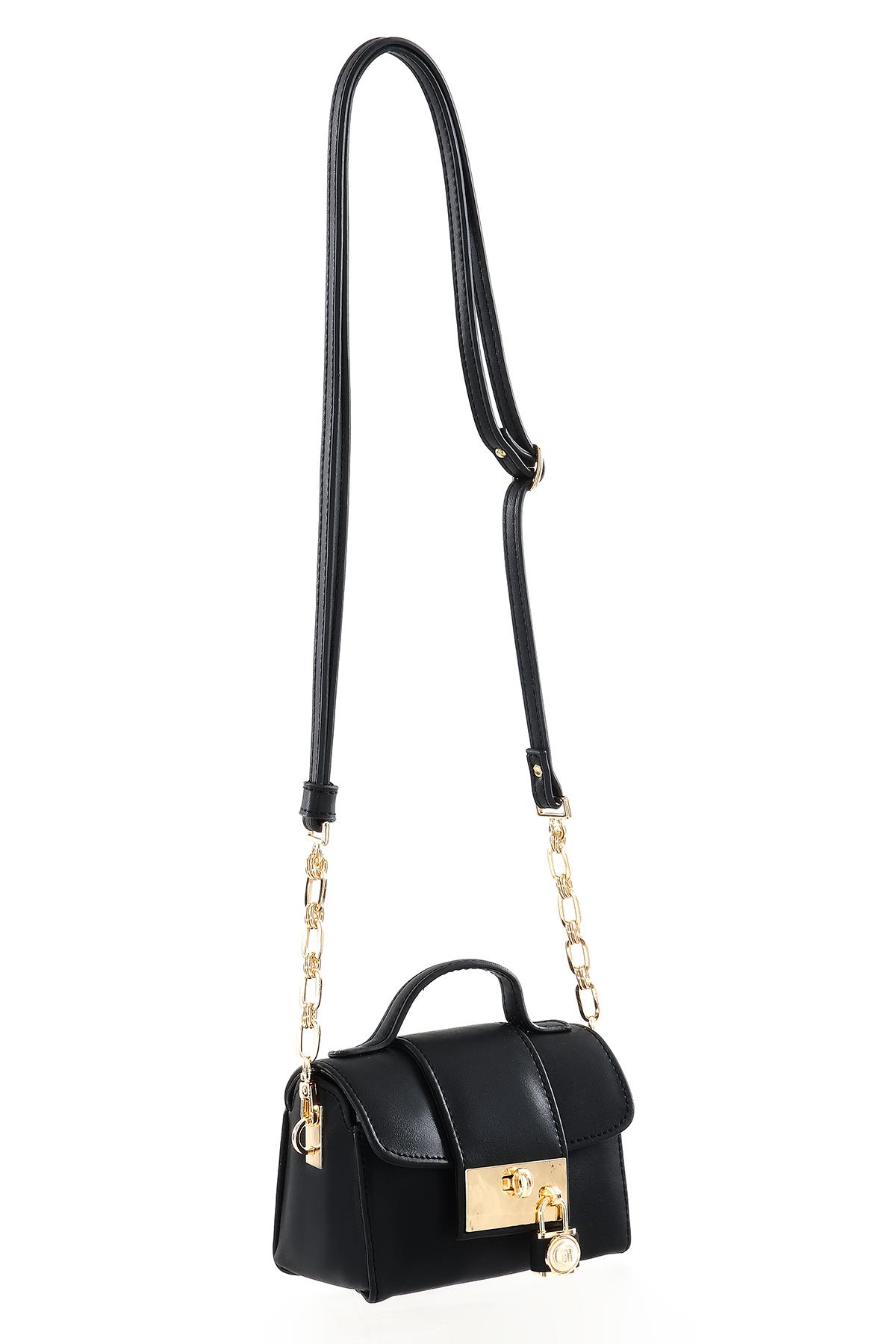 Kilit Aksesuarlı El Omuz Çapraz Kullanımlı Mini Çanta