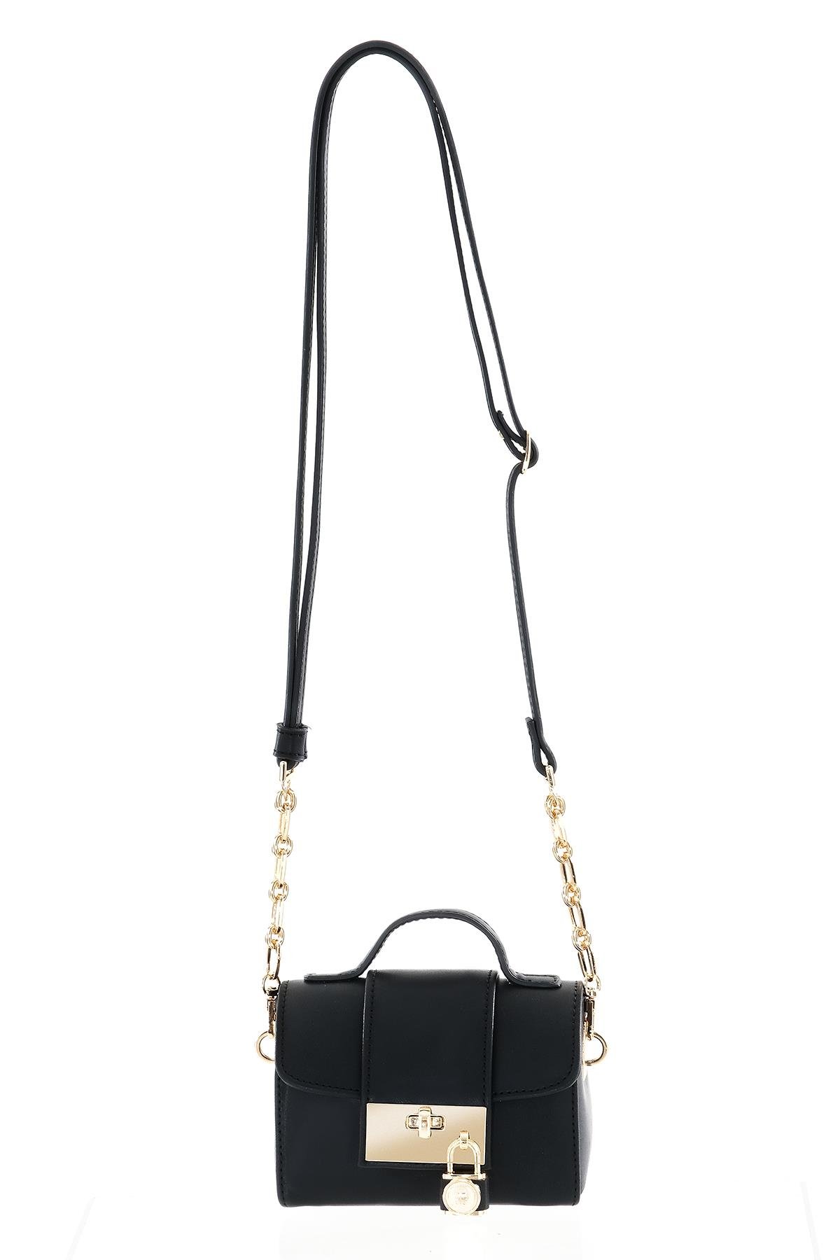 Kilit Aksesuarlı El Omuz Çapraz Kullanımlı Mini Çanta