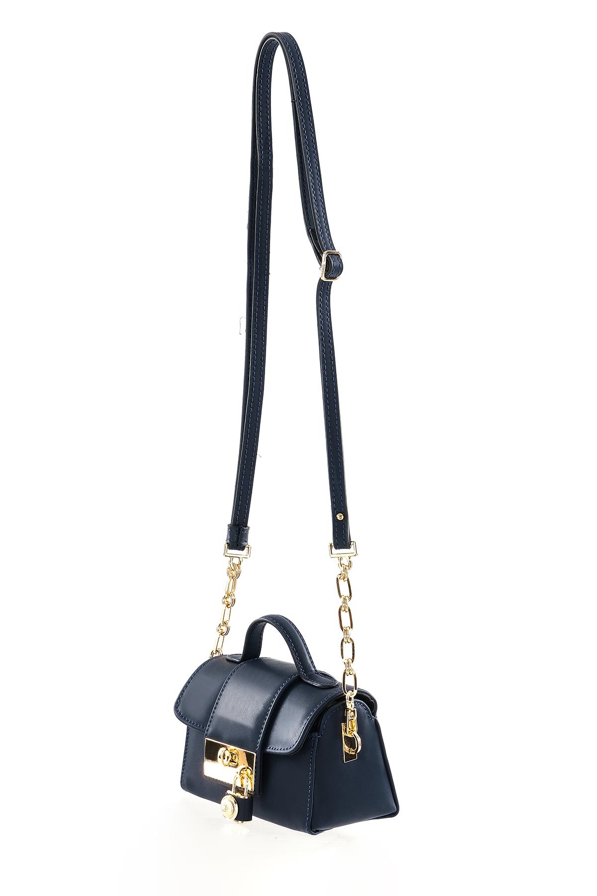 Kilit Aksesuarlı El Omuz Çapraz Kullanımlı Mini Çanta