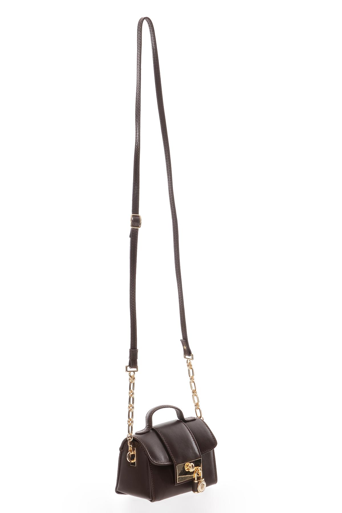 Kilit Aksesuarlı El Omuz Çapraz Kullanımlı Mini Çanta