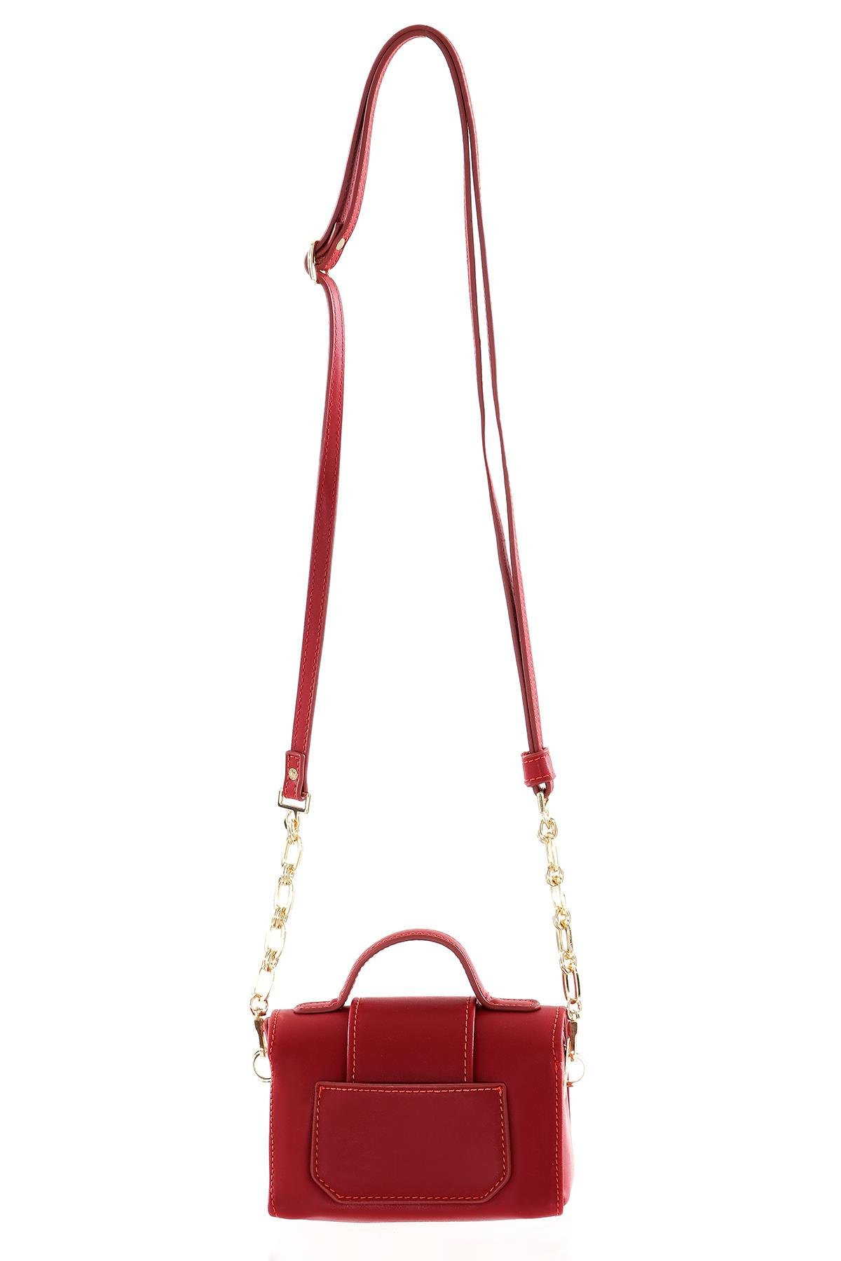 Kilit Aksesuarlı El Omuz Çapraz Kullanımlı Mini Çanta