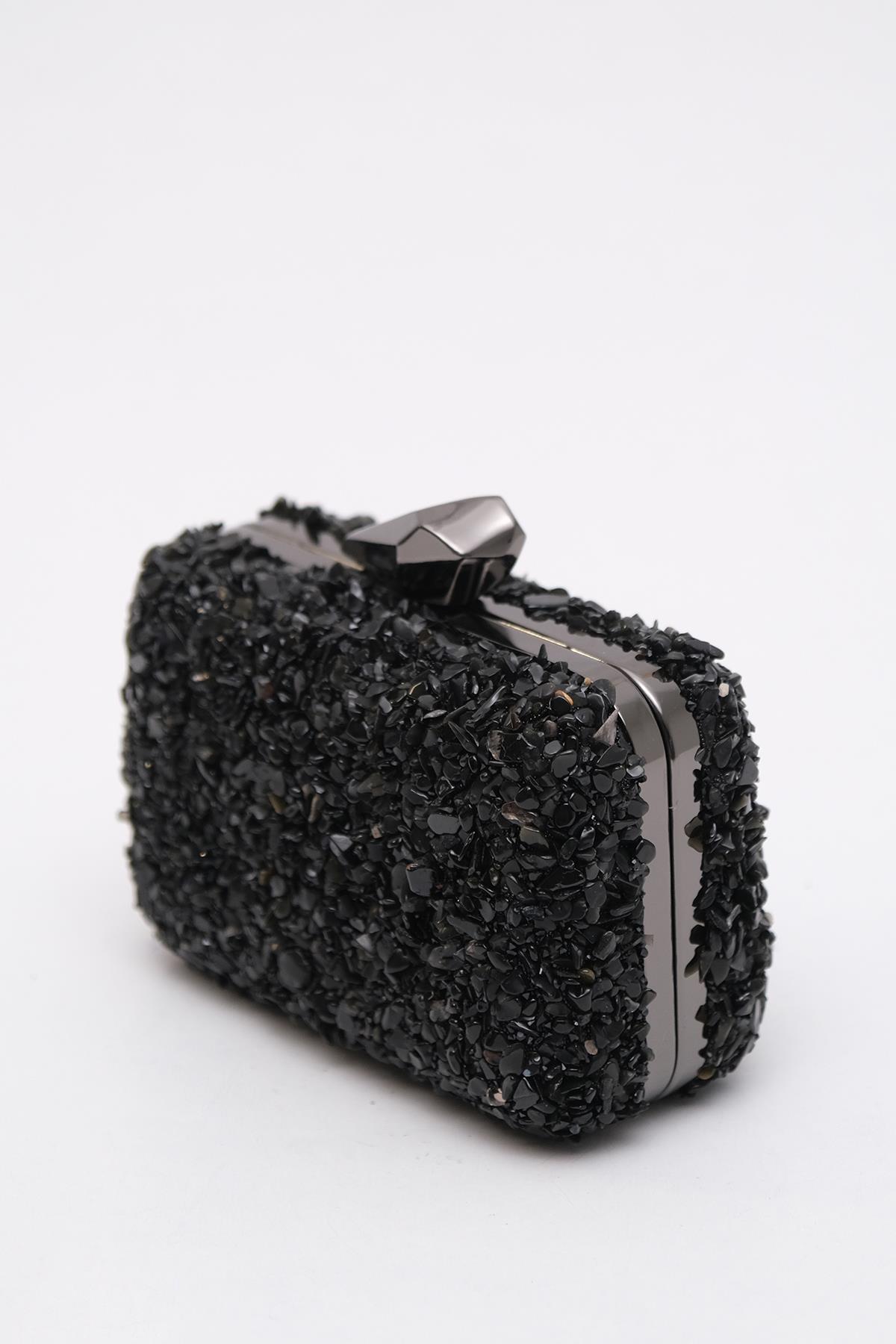 Kristal Taşlı Zincir Askılı Abiye Çanta