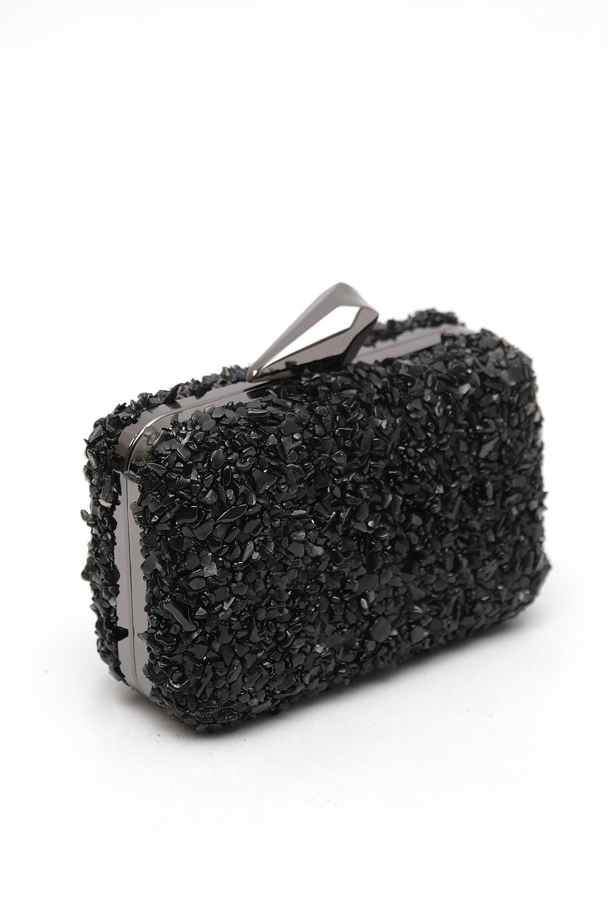 Kristal Taşlı Zincir Askılı Abiye Çanta