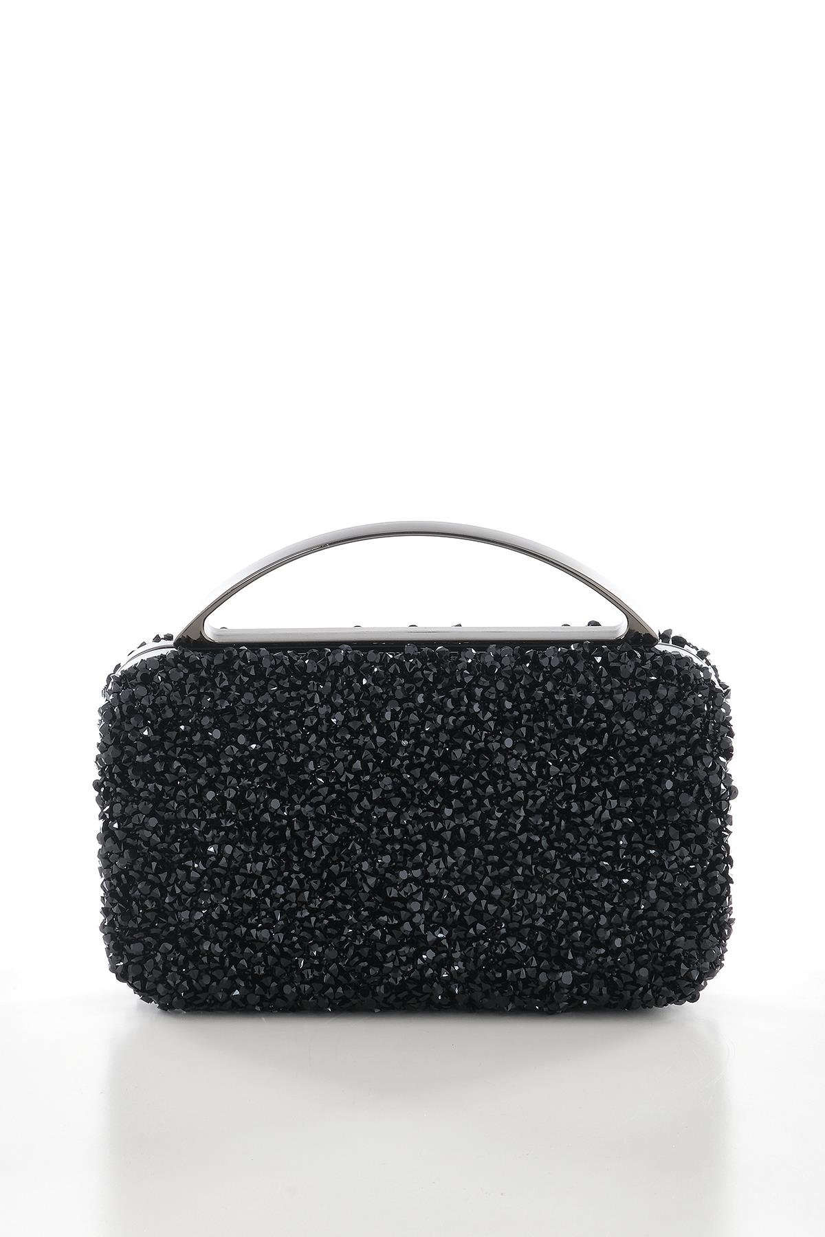 Kristal Taşlı Zincir Askılı  El Portföy Abiye Çanta.