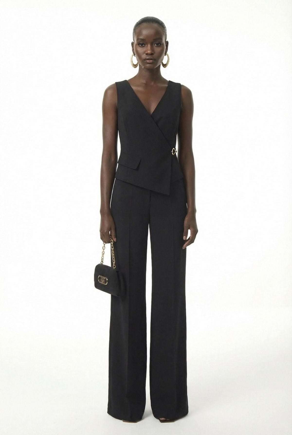 Kruvaze Aksesuarlı Tulum