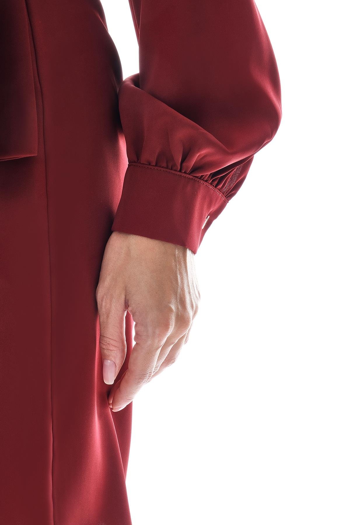 Kruvaze Eteği Volanlı Mini Elbise