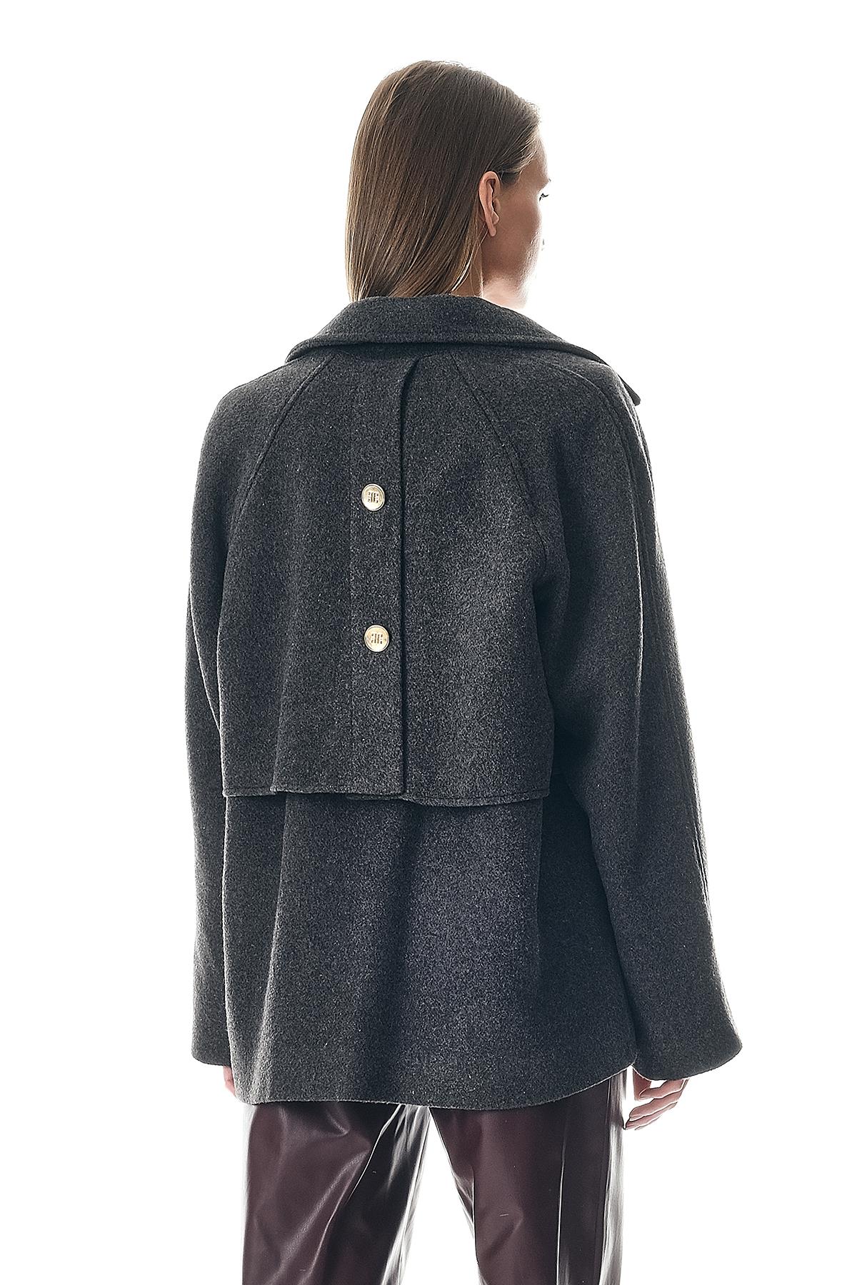 Kruvaze Gold Düğmeli Kaşe Ceket