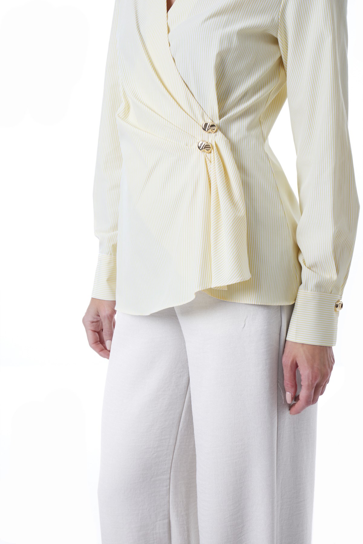 Kruvaze Önden Düğmeli Gömlek