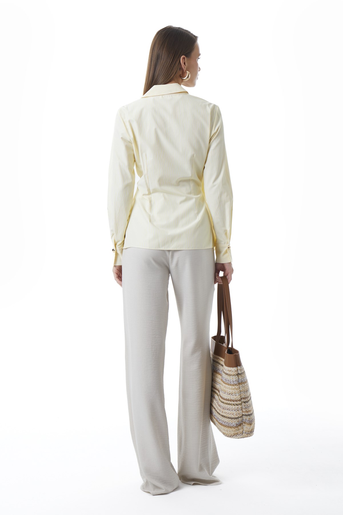 Kruvaze Önden Düğmeli Gömlek