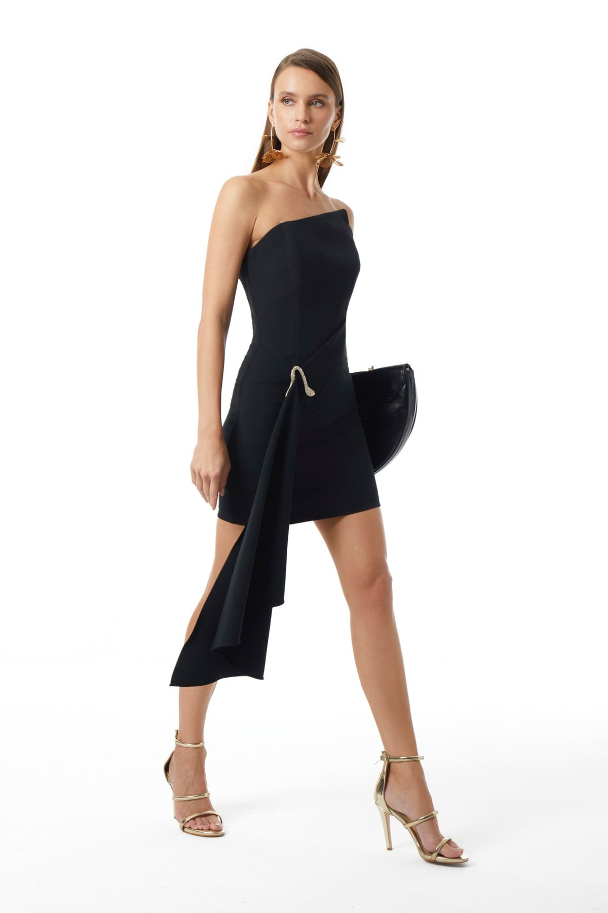 Kuşak Detaylı Mini Elbise