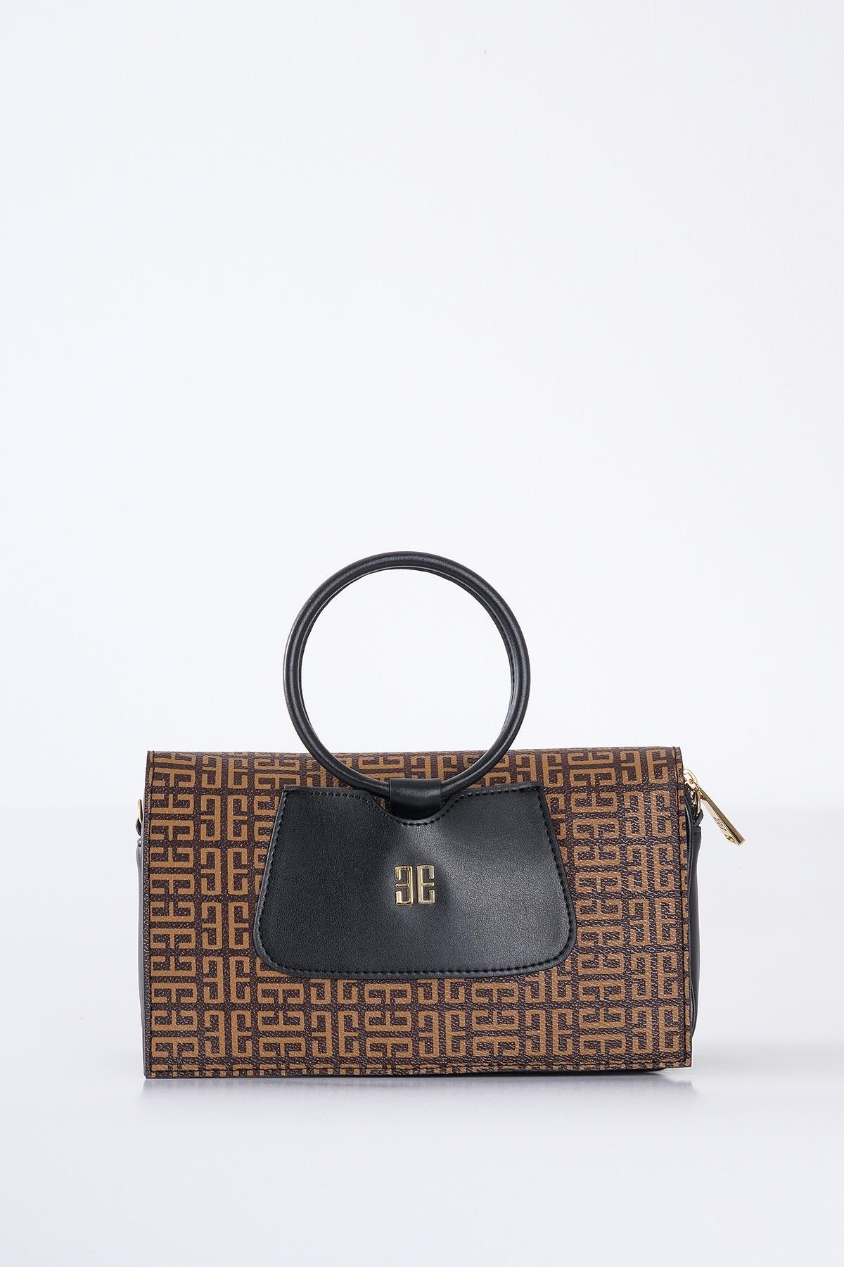 Monogram Desenli Omuz Çantası