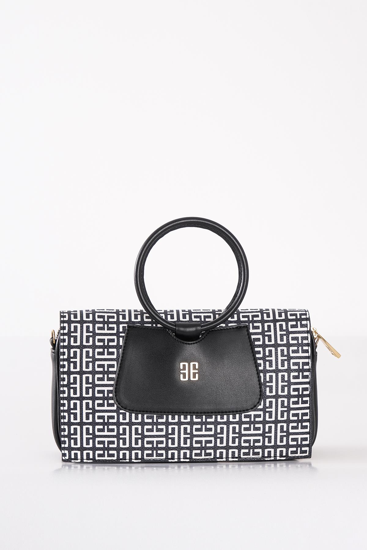 Monogram Desenli Omuz Çantası