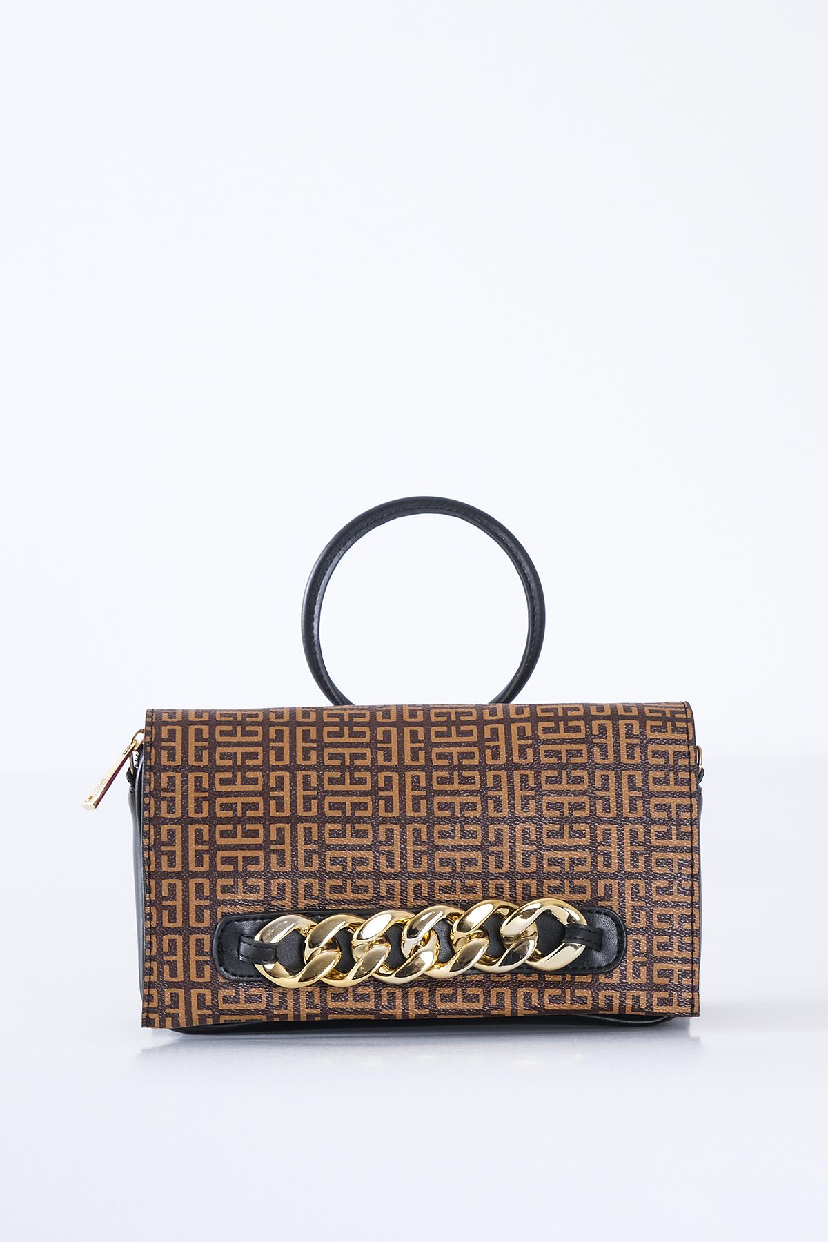 Monogram Desenli Omuz Çantası