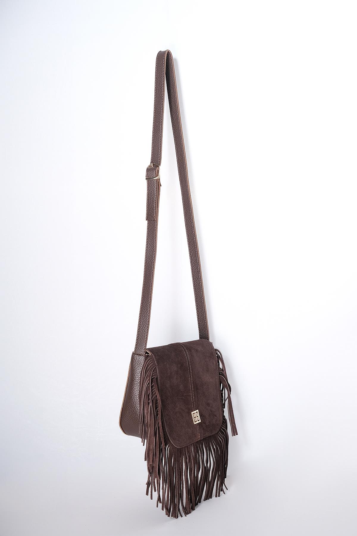 Mumlu Özel Kumaş Kolon Askılı Çift Saplı City Çanta