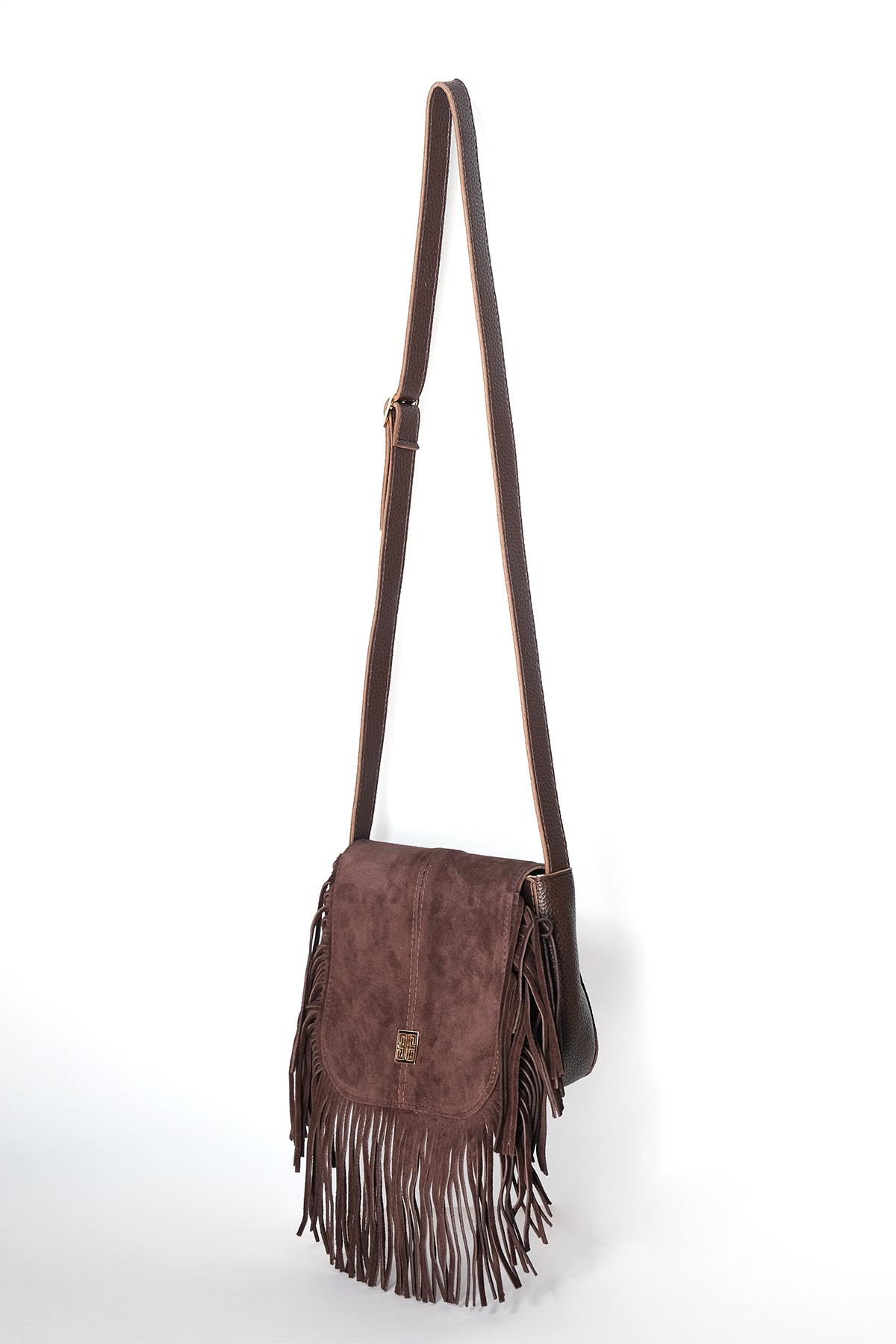 Mumlu Özel Kumaş Kolon Askılı Çift Saplı City Çanta