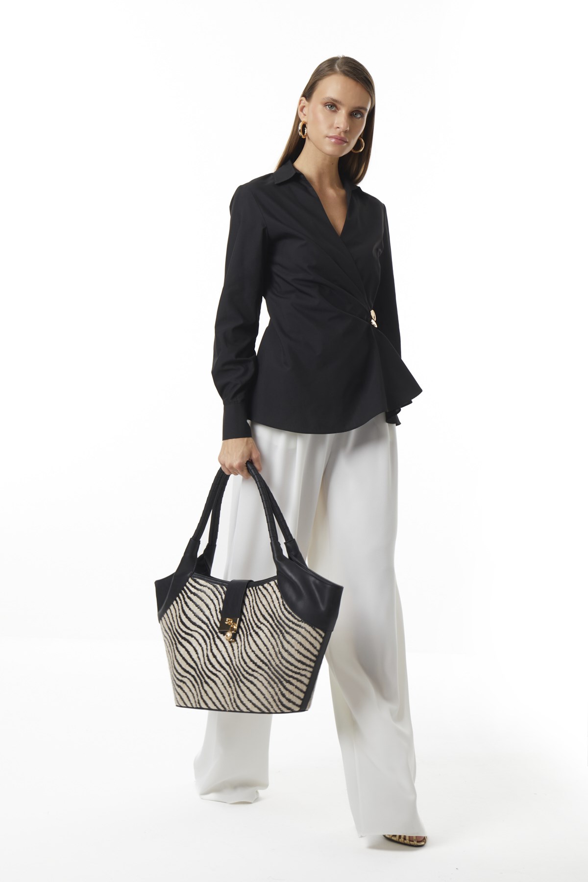 Önden Düğmeli Poplin Gömlek