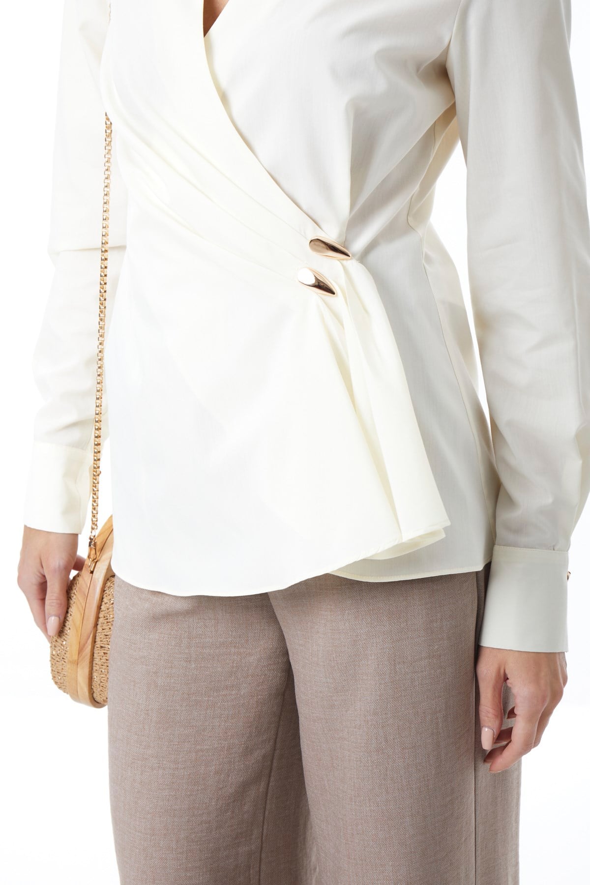 Önden Düğmeli Poplin Gömlek