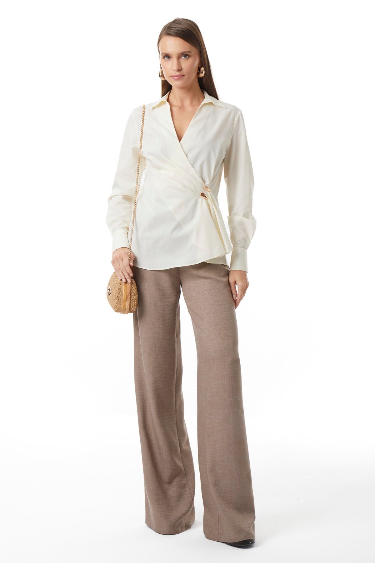 Önden Düğmeli Poplin Gömlek