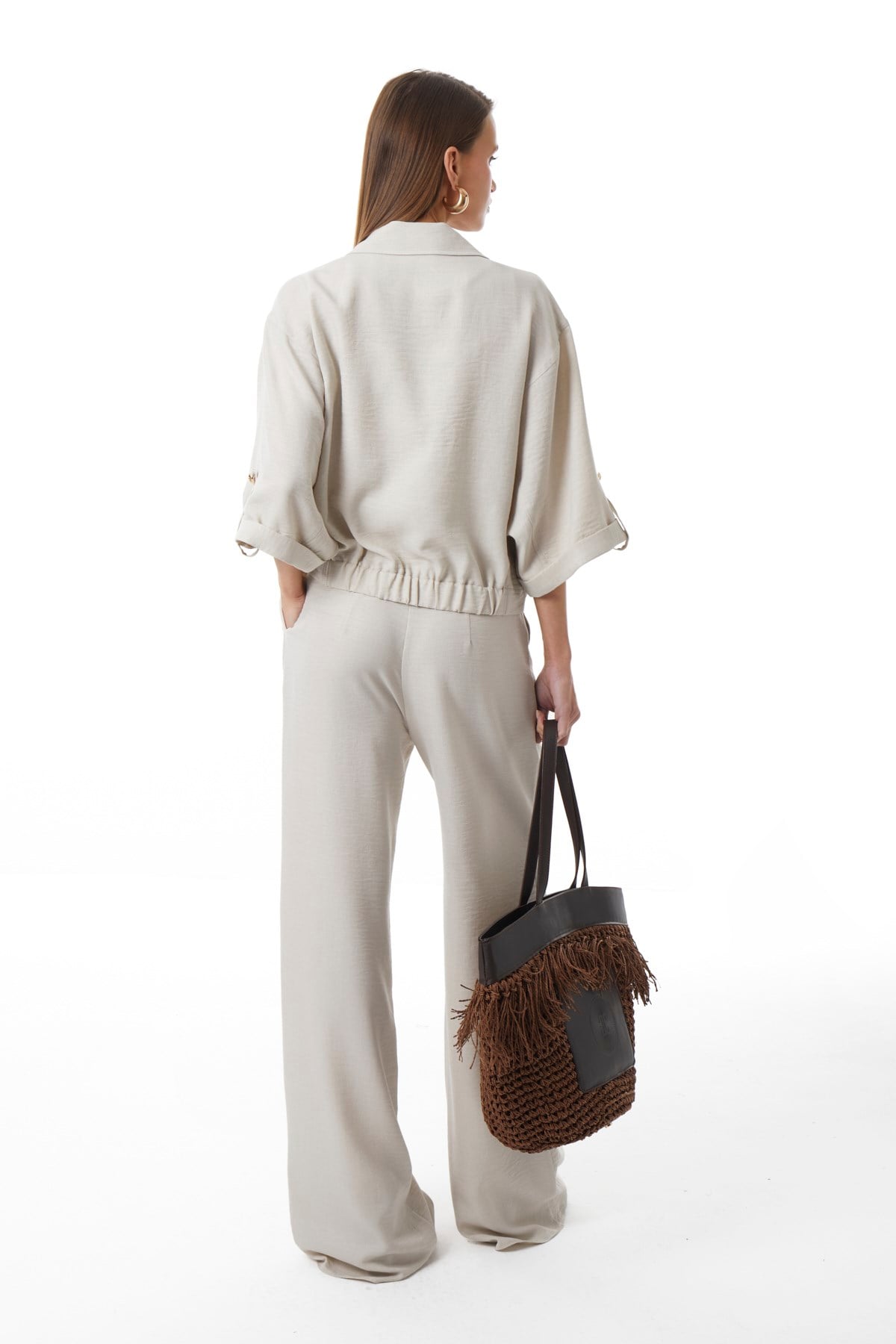 Önden Düğmeli Truvakar Kollu Bluz